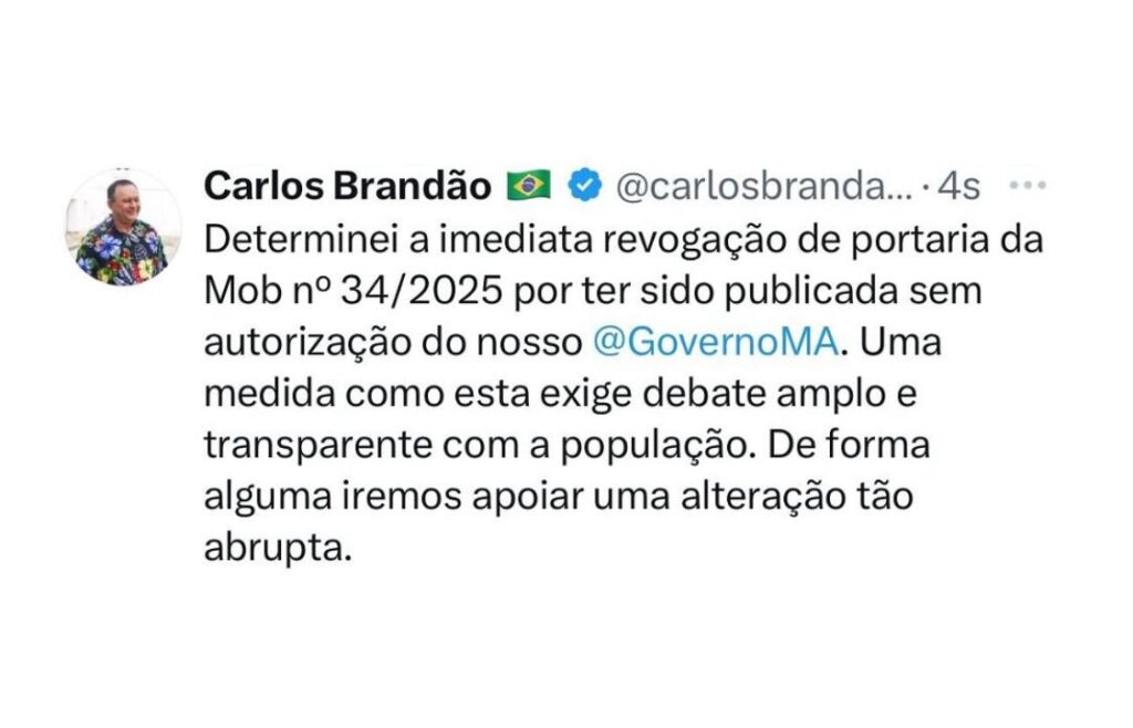 Brandão revoga reajuste de passagem para transporte rodoviário intermunicipal